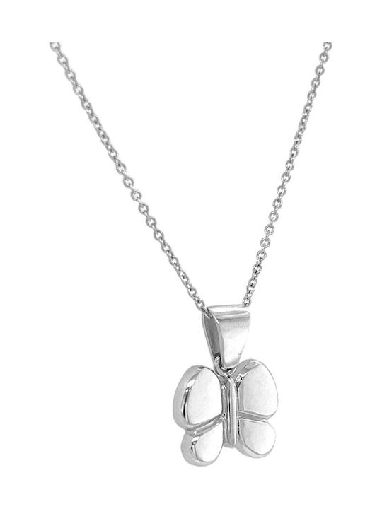 Xryseio Butterfly Charm in 14K White Gold
