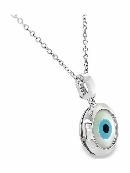 Xryseio Charm Ματάκι από Λευκόχρυσο 18Κ