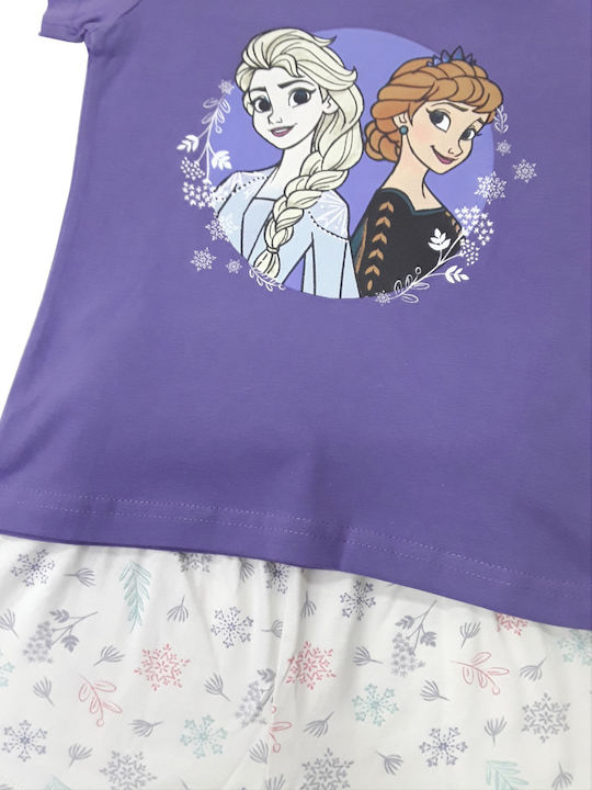 Disney Pijama pentru copii De vară Purple Elsa Anna Disney Pijama pentru copii De vară Purple Elsa Anna