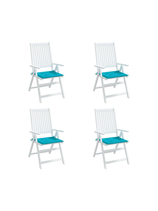 vidaXL Waterproof Garden Chair Cushion Turquoise 4 Pieces 40x40cm