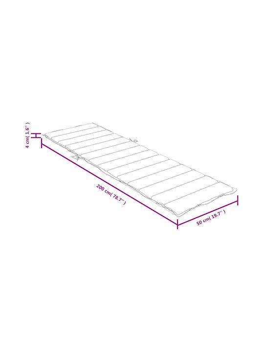 vidaXL Gartenstuhlkissen Mit Rückenlehne Crem Melange 50x200cm