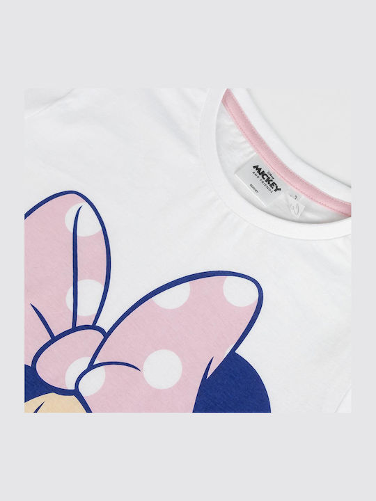 Disney Παιδική Πιτζάμα Καλοκαιρινή λευκό Minnie Mouse
