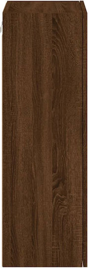 Wall-Mounted Living Room Cabinet made of Particle Board Brown Oak 40.5x30x90cm