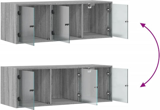 Кремаст Шкаф За Дневна От ПДЧ Сив 102x37x35см