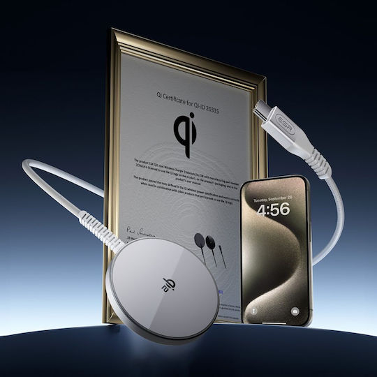 ESR Ασύρματος Φορτιστής Qi2 15W Ασημί (HaloLock)