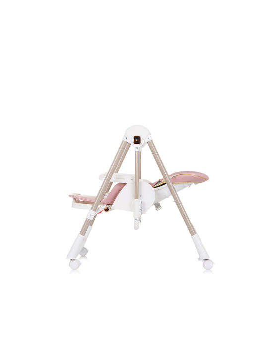Chipolino Milk Shake Foldable Baby Highchair 2 in 1 with Adjustable Height Flamingo