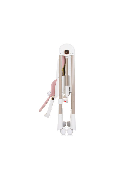 Chipolino Milk Shake Foldable Baby Highchair 2 in 1 with Adjustable Height Flamingo