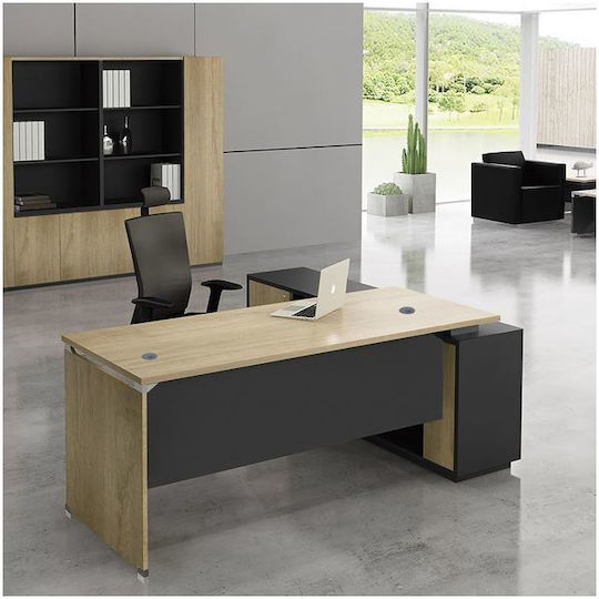 Birou Profesional Colțar Project Din Lemn Bej 160x140x75 cm EO945 L