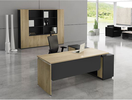 Birou Profesional Colțar Project Din Lemn Bej 160x140x75 cm EO945 L