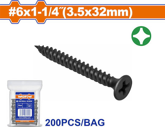 Wadfow Drywall Screw with Diameter M3.5 and Length 32mm 200pcs