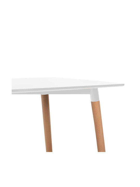 Minimal Tisch Küche Holz Weiß 120x80x73cm