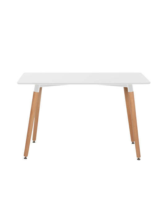 Minimal Tisch Küche Holz Weiß 120x80x73cm