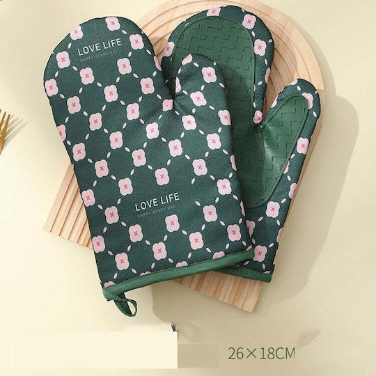 Cuptor Mitt Tesatura Verde 2buc