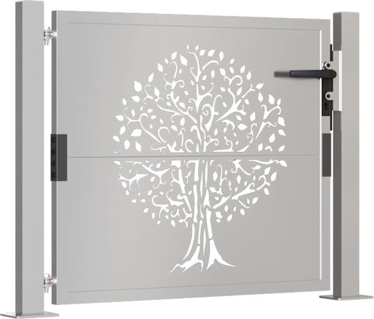 vidaXL Metalltür für Zaun in Braun Farbe 80cm x 1.05m