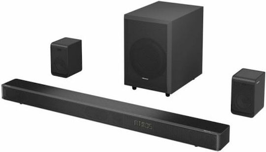 Hisense Soundbar 5.1.2 Bluetooth και HDMI 500W με Ασύρματο Subwoofer και Τηλεχειριστήριο Μαύρο AX5125H