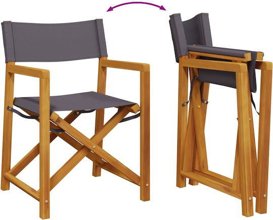Scaun de regizor Lemn Gri închis 6buc 54x53.5x85.5cm