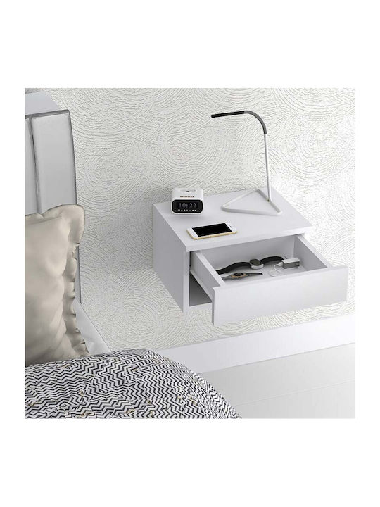 Bedside Table Mary Wooden White 40x30x23cm GP028-0052 1
