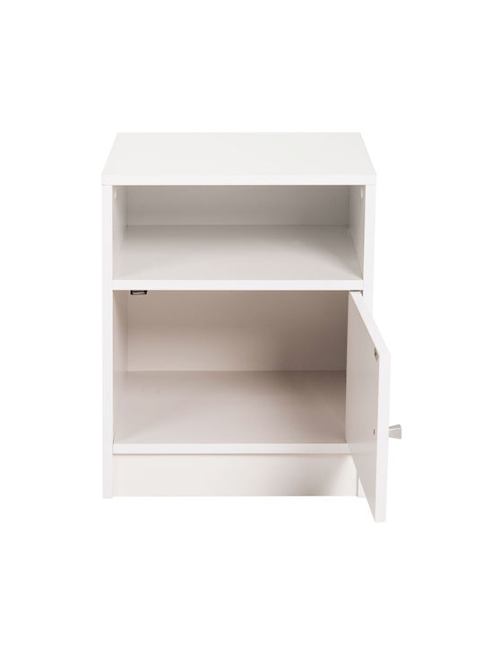 Malory Wooden Bedside Table White 40x40x50cm