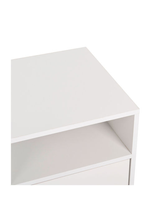 Malory Wooden Bedside Table White 40x40x50cm