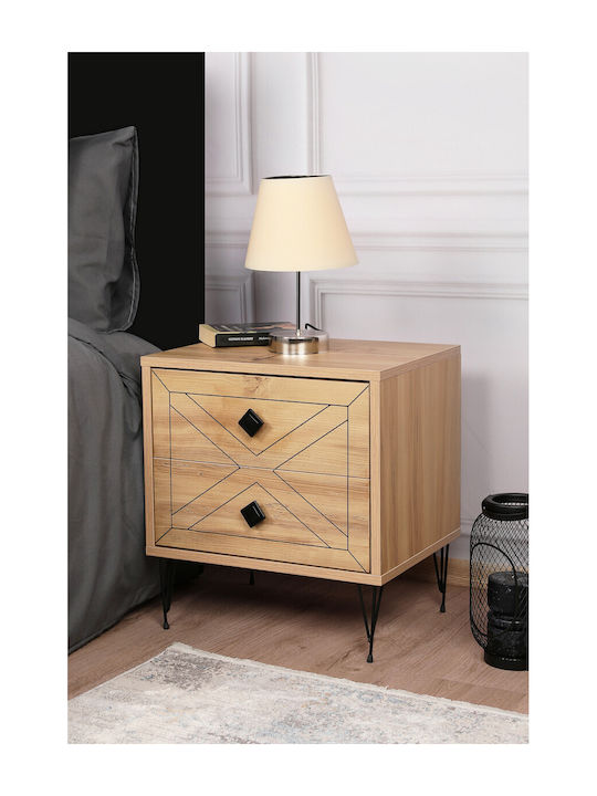 Комод Luna Дървен Brown/Black 55x50x65см