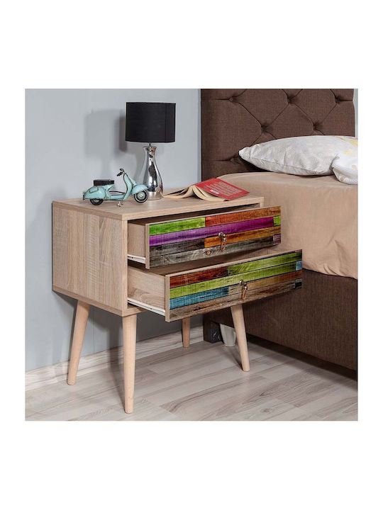 Soho Bedside Table Wooden Sonoma 60x40x61cm