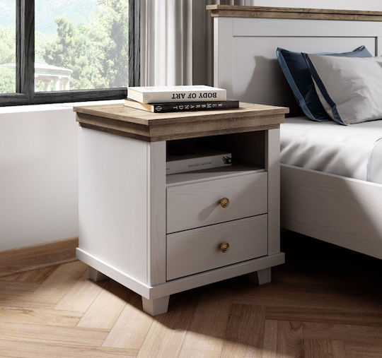 Capel Wooden Bedside Table Πράσινο 52x45x54cm