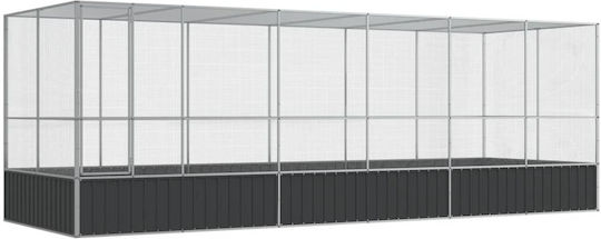 vidaXL Κλουβί Πτηνών 625x207x212εκ. Ασημί