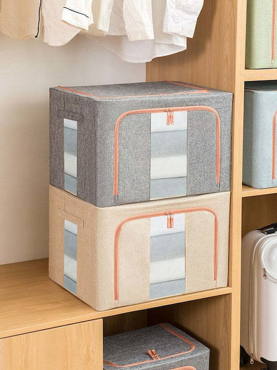 Plastic Cutie de Depozitare cu Capac Gri 40x30x20cm 1buc