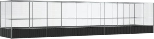 vidaXL Κλουβί Πτηνών 1039x207x212εκ. Ασημί