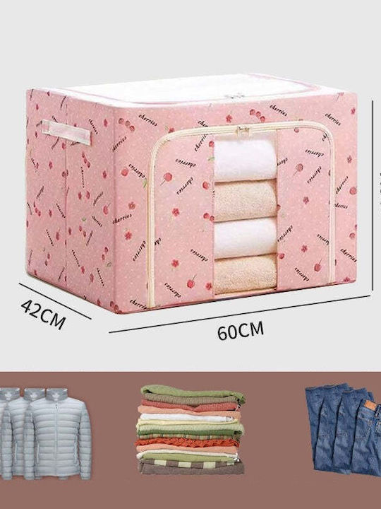 Plastic Cutie de depozitare cu Capac Roz 60x42x40cm 1buc