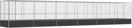 vidaXL Κλουβί Πτηνών 1246x207x212εκ. Ασημί