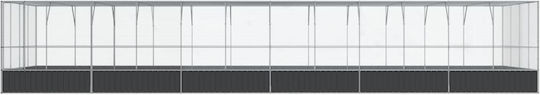 vidaXL Κλουβί Πτηνών 1246x414x212εκ. Ασημί
