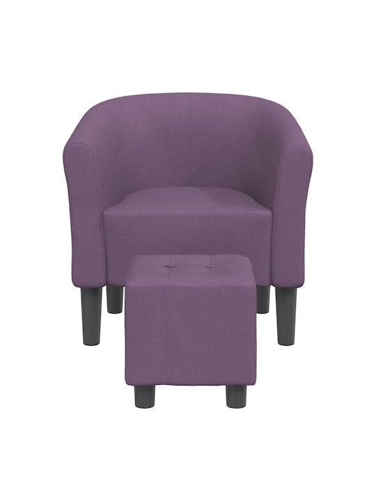 Sessel mit Fußhocker Purple 70x56x68cm