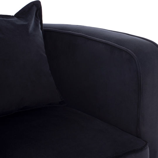Tiana Velvet Black Armchair 80x70x68cm
