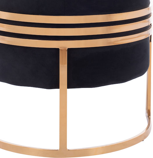 Tiana Velvet Black Armchair 80x70x68cm