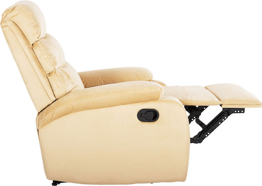 Yasumu Relaxsessel Friseurwaschbecken mit Fußhocker Samt Ecru 80x93x100cm