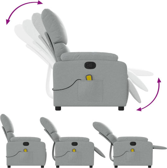 Πολυθρόνα Relax Massage Ανοιχτό Γκρι 75x99x99cm
