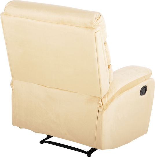 Yasumu Relaxsessel Friseurwaschbecken mit Fußhocker Samt Ecru 80x93x100cm