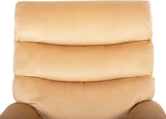 Yasumu Relaxsessel Friseurwaschbecken mit Fußhocker Samt Ecru 80x93x100cm