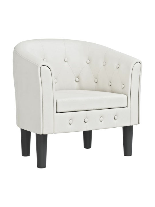 Armchair from Leatherette White 70x56x68cm