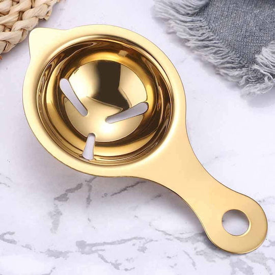 Egg Separator Separates Egg White From Yolk Stainless Steel Easy To Use 14x7.5 Cm Gold