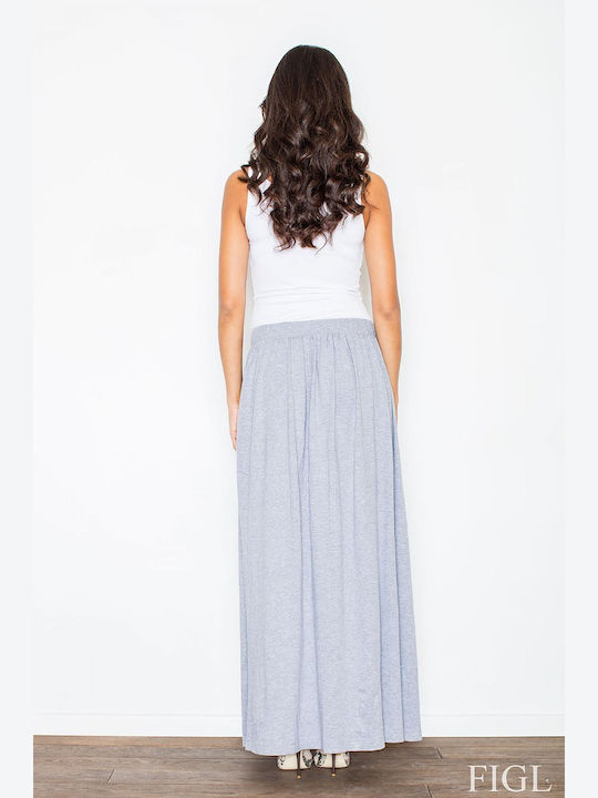 Figl Pleated Maxi Skirt in Gray color