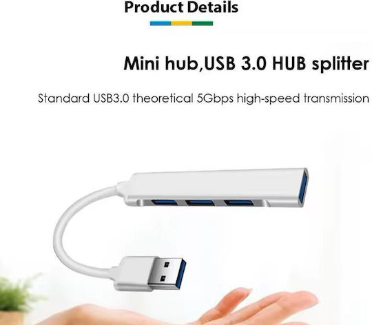 NBD055 Hub USB 3.0 Cu 4 Porturi USB-A Alb