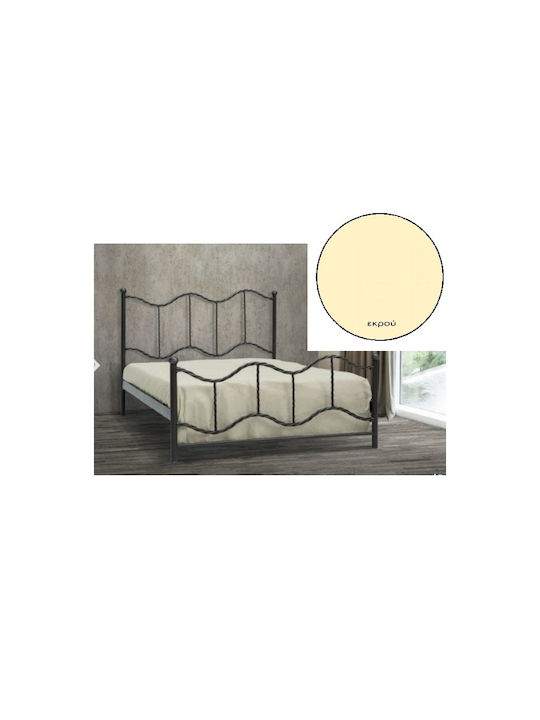 Erasmia Pat Dublu Metalic Ecru pentru Saltea 140x190cm