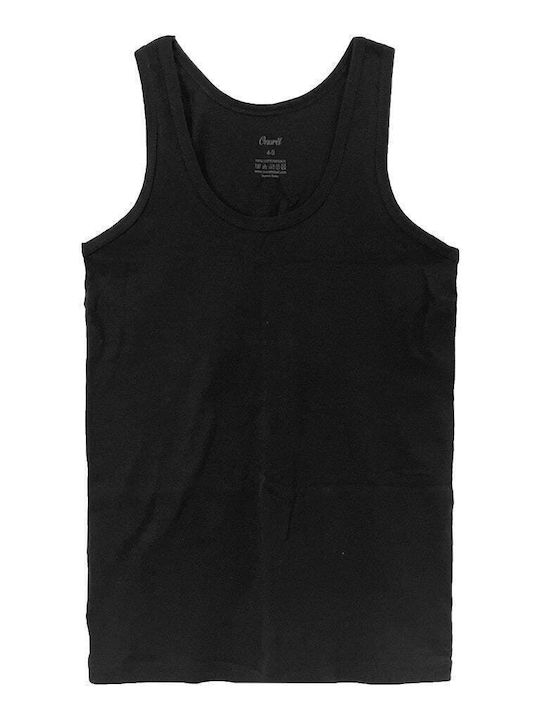 Men's Undershirts Sleeveless in Black Color 3Pack