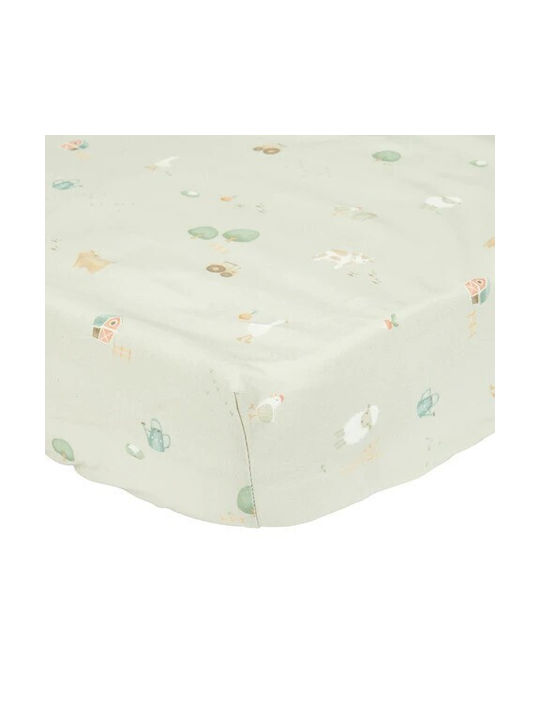 Little Dutch Little Baby Sheet Crib Cotton Fitted Green 140x70cm