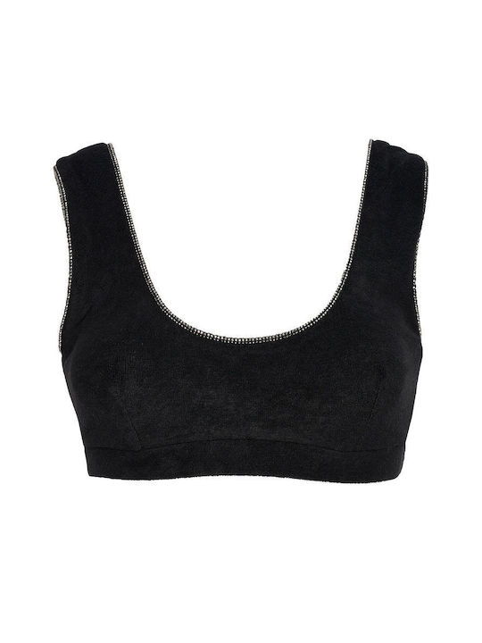 Short Towel Top Bra Black