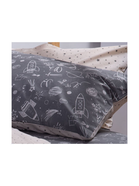Nef-Nef Homeware Σετ Σεντόνια Μονά Βαμβακερά My Space Ecru 170x260cm 3τμχ