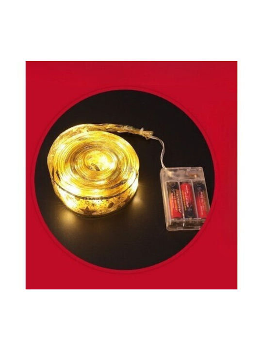 10 Λαμπάκια LED 1μ. Θερμό Λευκό Μπαταρίας σε Σειρά
