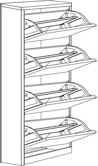 Ξύλινη Lykke με 4 Ράφια 50x24x148cm Ξύλινη Lykke με 4 Ράφια 50x24x148cm